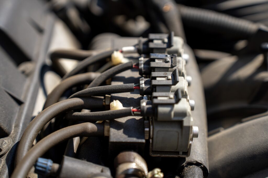 Rampe d'injection common rail et ses quatre injecteurs